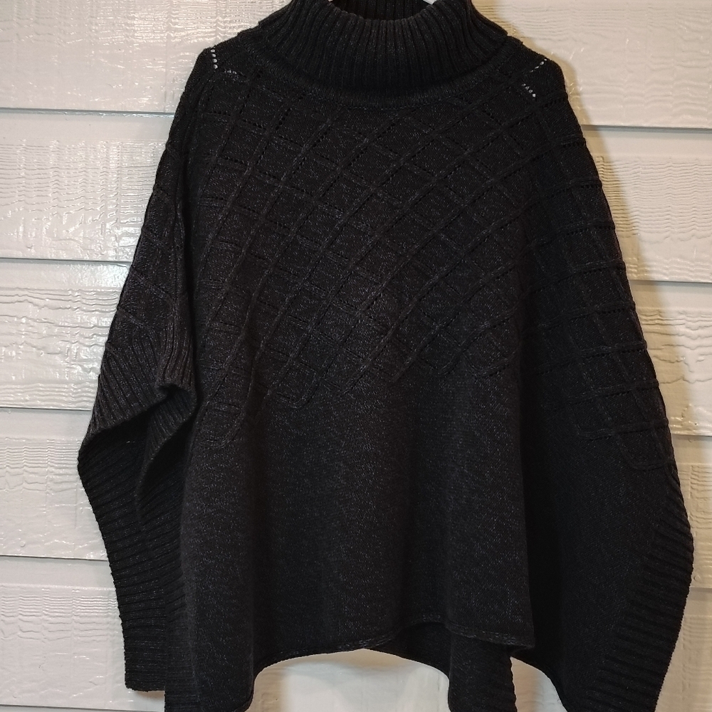 Madison 88 Onesize Cowl Neck Sweater Poncho Sleeveless BOHO COTTAGE CORE TWEE